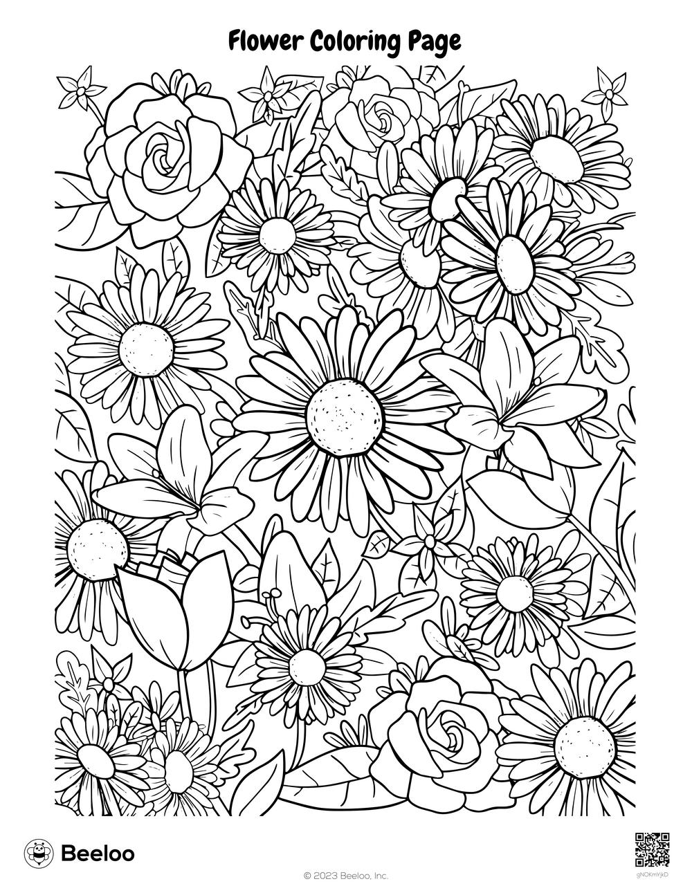 Flower Coloring Page Beeloo Printable Crafts And Activities For Kids Flower Coloring Page Beeloo Printable Crafts And Activities For Kids