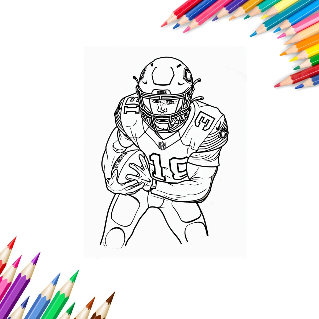 Football Coloring Pages Printable Kids Activity letter A4 Etsy Football Coloring Pages Printable Kids Activity letter A4 Etsy