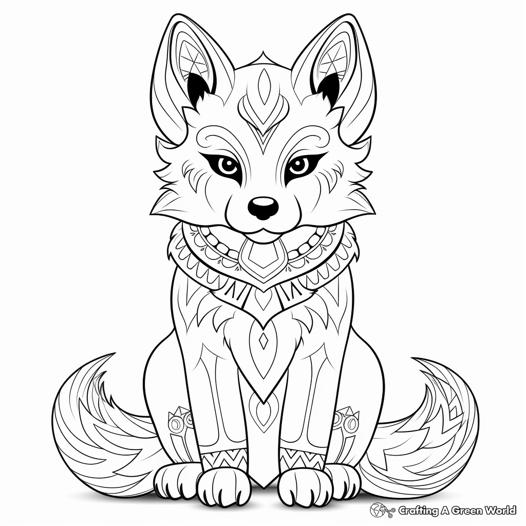 fox colouring in pages