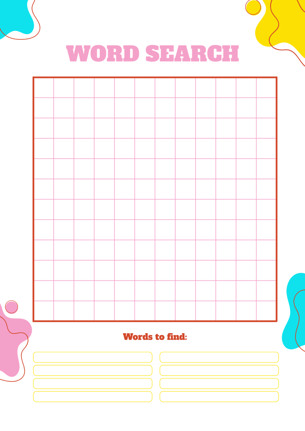 Free Blank Word Search Template To Edit Online Free Blank Word Search Template To Edit Online