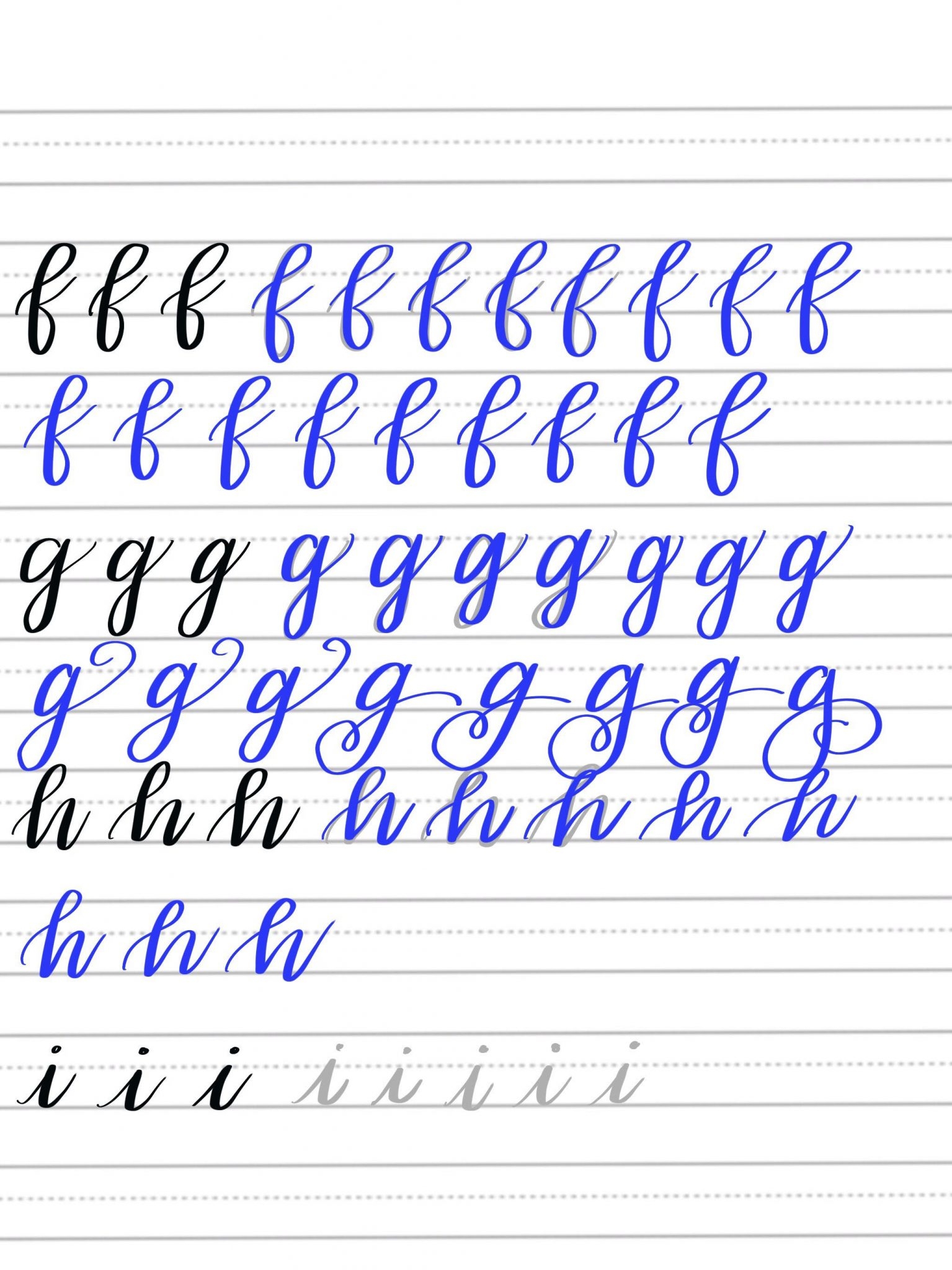 hand lettering practice pages