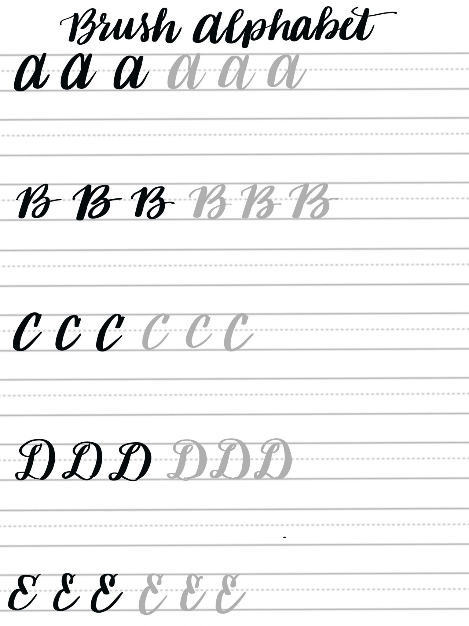 Free Brush Lettering Practice Sheets Uppercase Alphabet Amy Latta Creations Free Brush Lettering Practice Sheets Uppercase Alphabet Amy Latta Creations