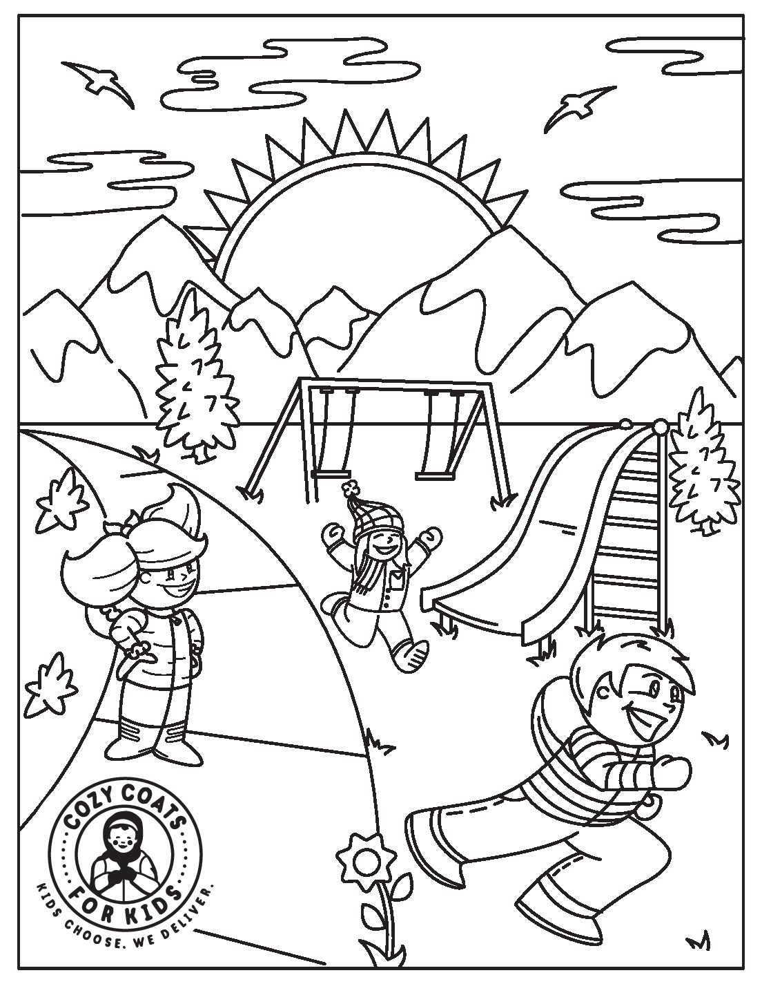Free Downloadable Coloring Sheet For Children Cozy Coats For Kids Free Downloadable Coloring Sheet For Children Cozy Coats For Kids