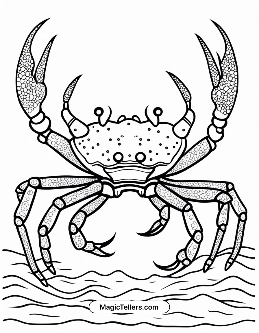 Free King Crab Coloring Page Printable PDF MagicTellers