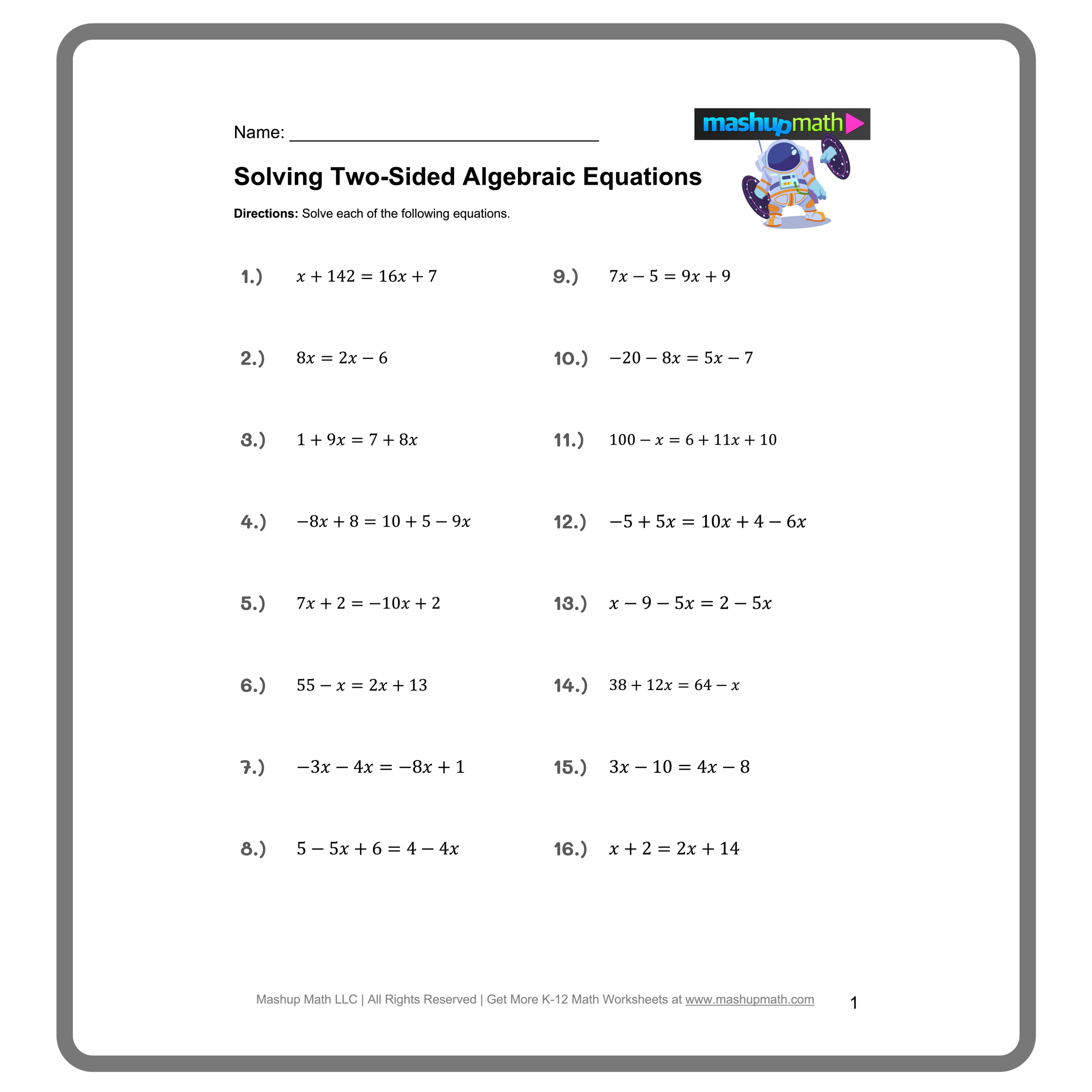 Free Multi Step Equations Worksheets Mashup Math Free Multi Step Equations Worksheets Mashup Math