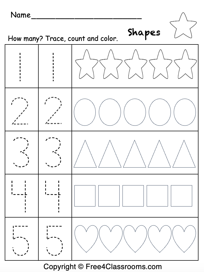 Free Preschool Math Worksheet Free Preschool Math Worksheet
