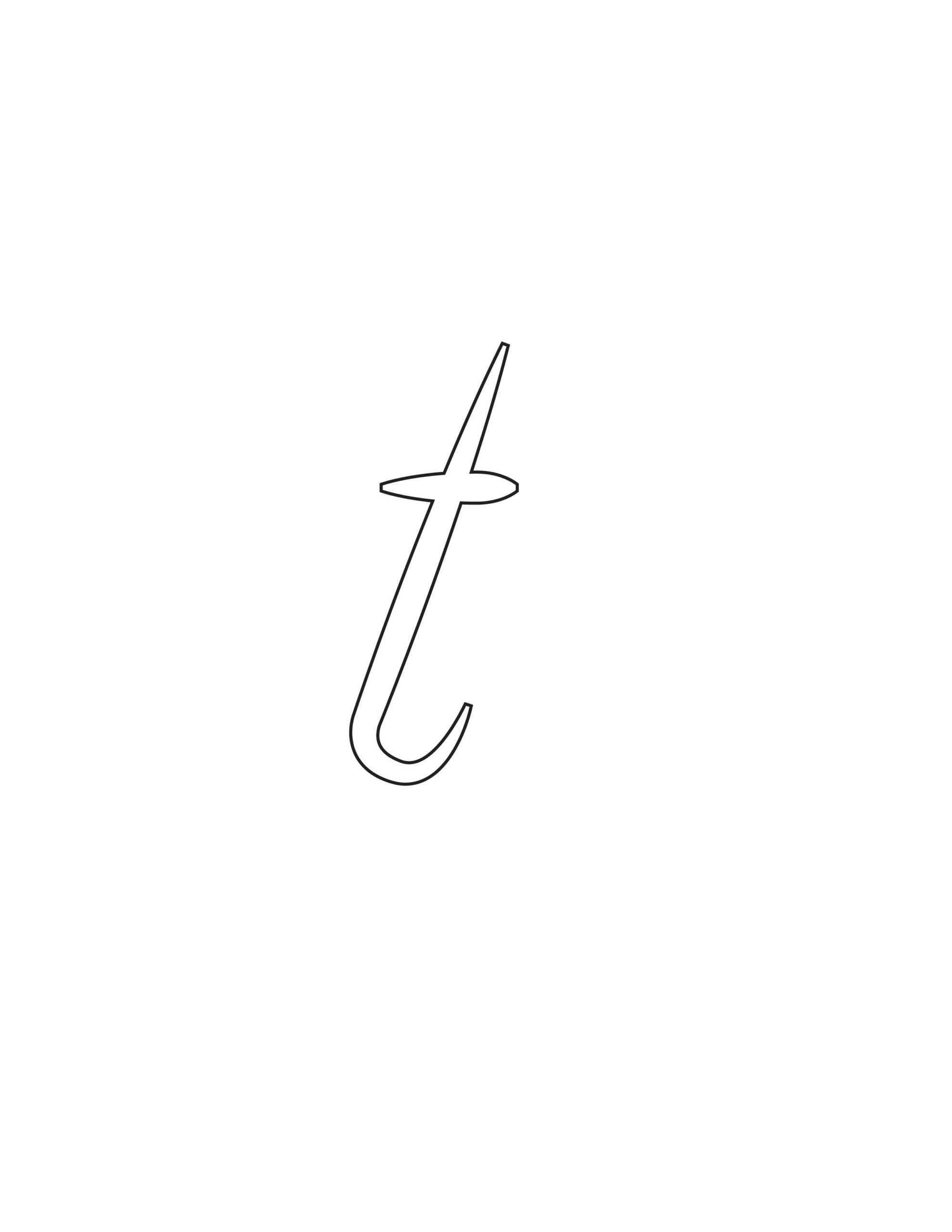 lower case cursive t