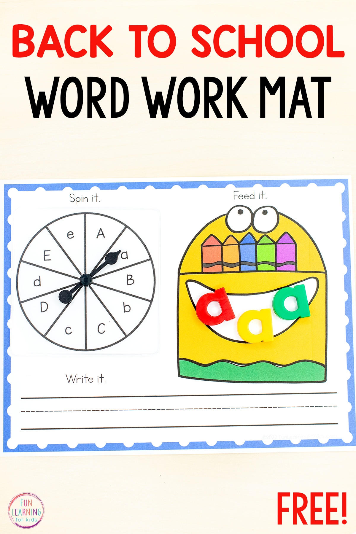 printable word work mat