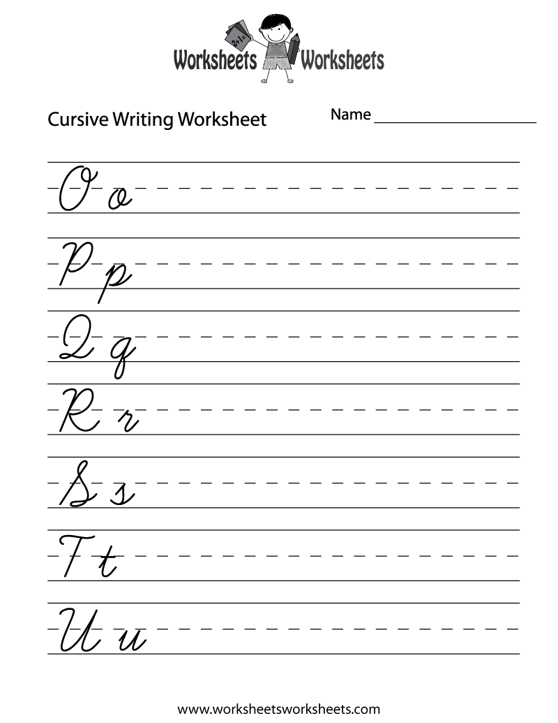 print cursive writing worksheets