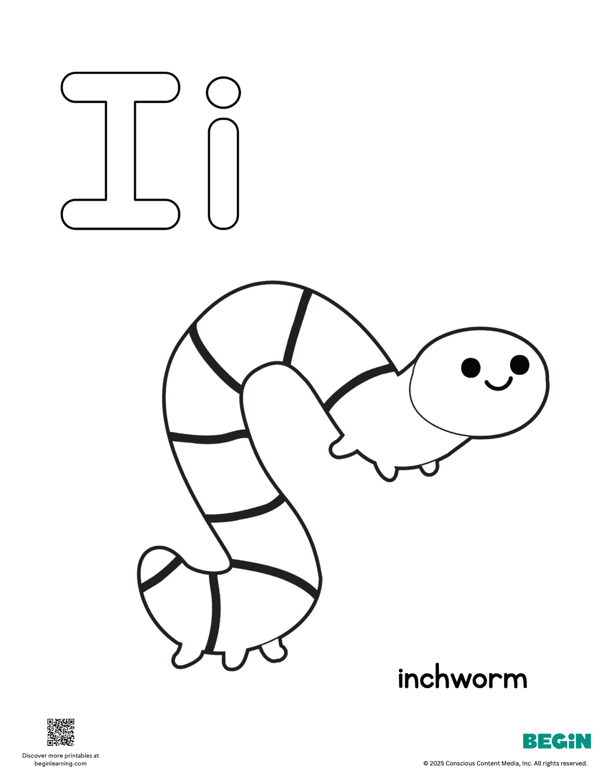 letter i coloring page