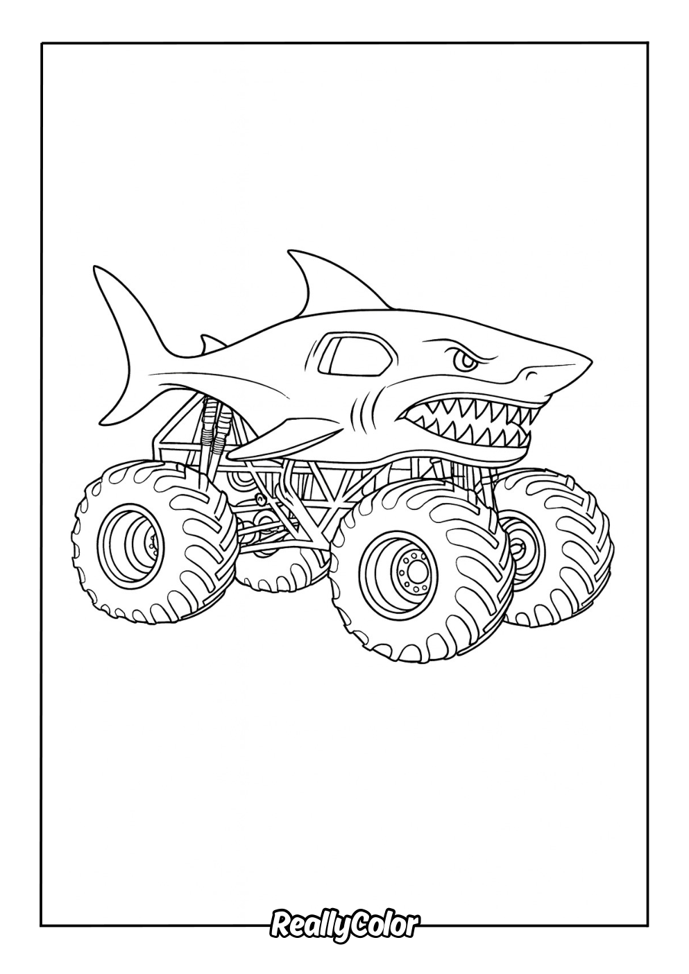 monster truck coloring sheet