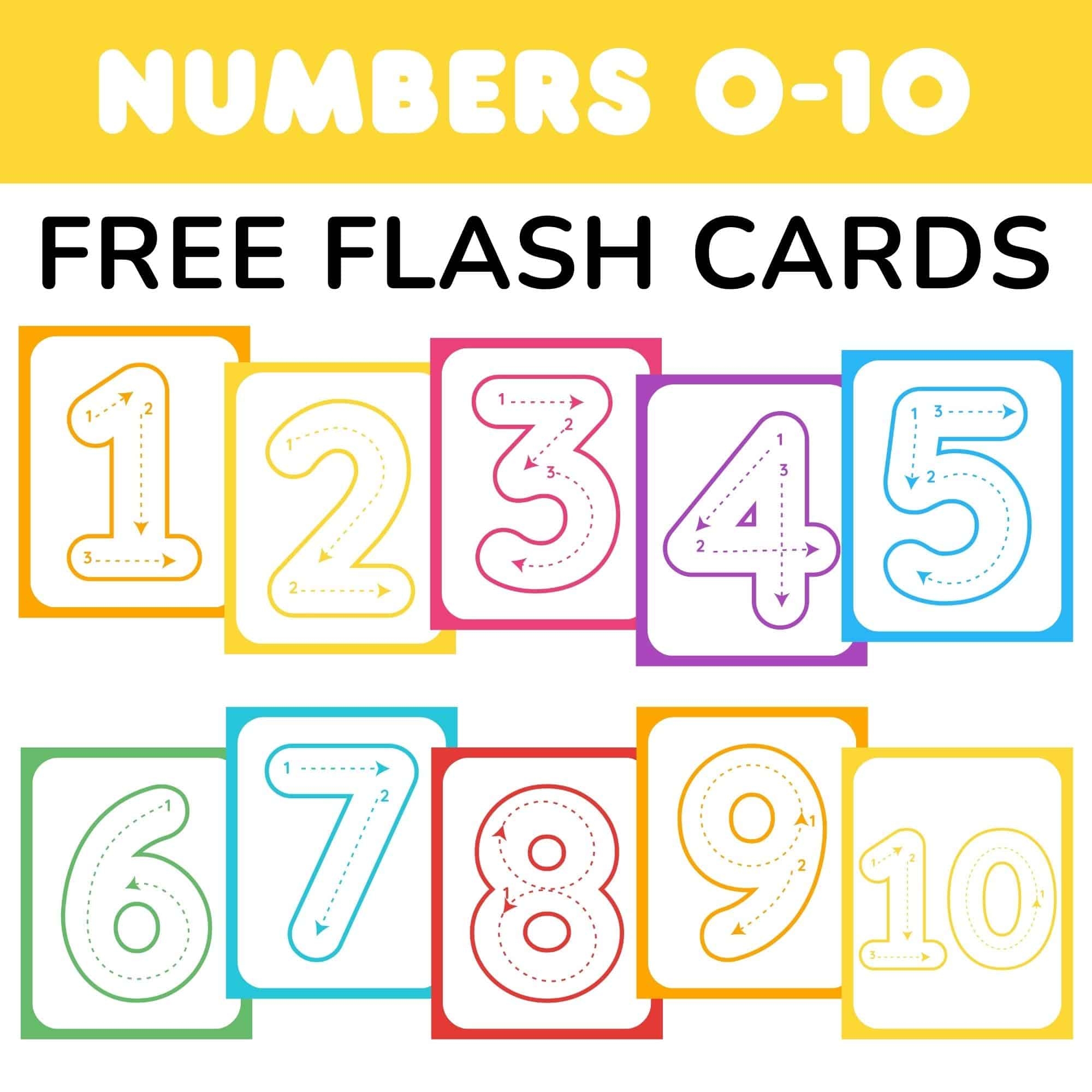 number cards 0-10 free printable