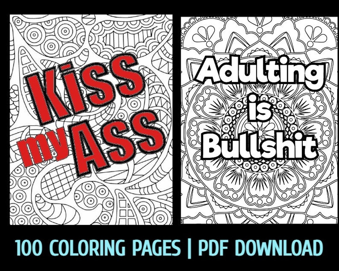 Fuck Off Adult Coloring Pages For Stress Relief By GBN Publishing Club Adult Coloring Book Adult Humor Printable PDF Download Etsy