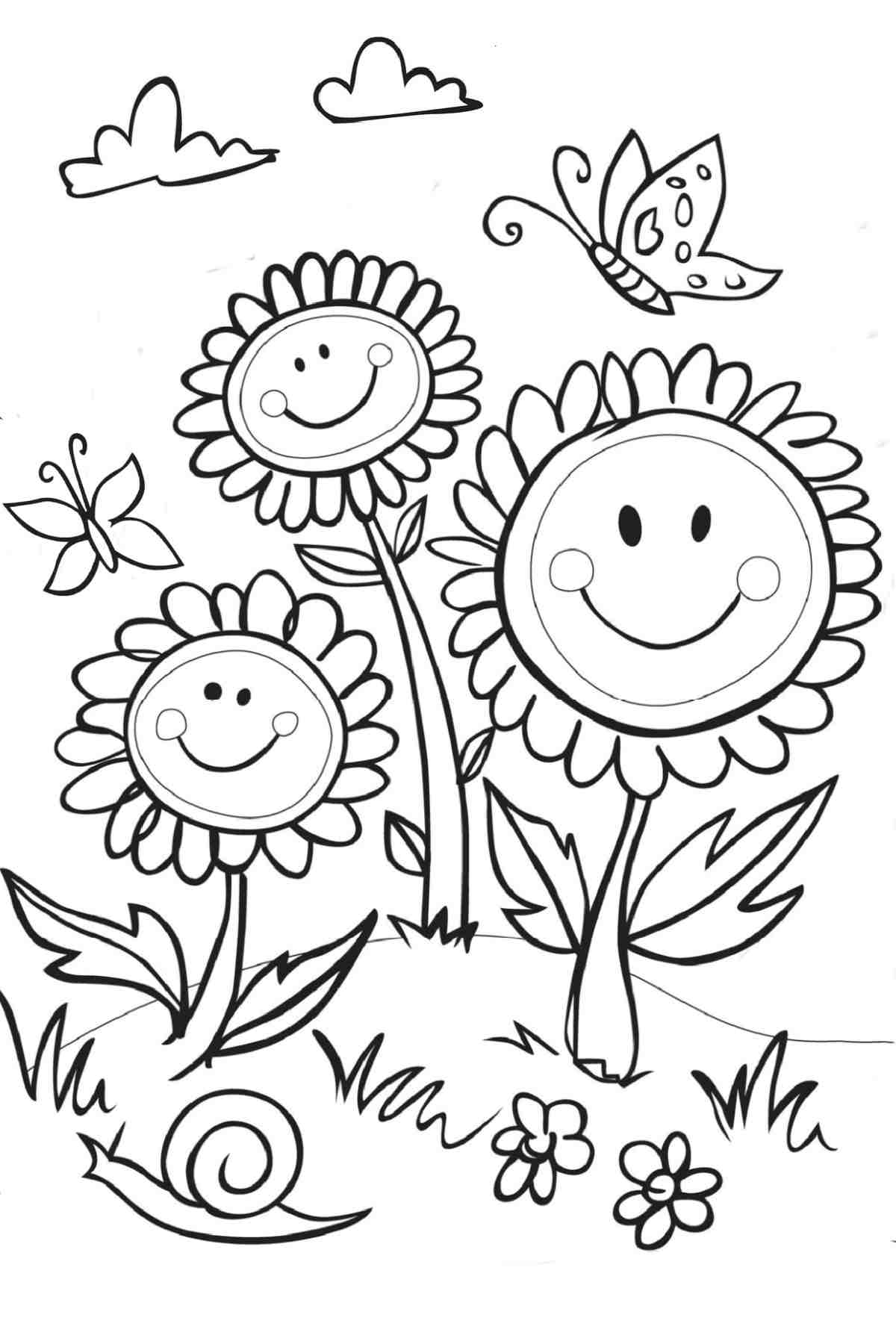 free coloring pages of flowers