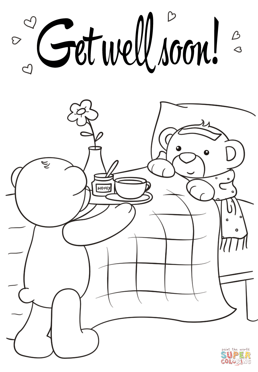 get well soon coloring pages get well soon coloring pages