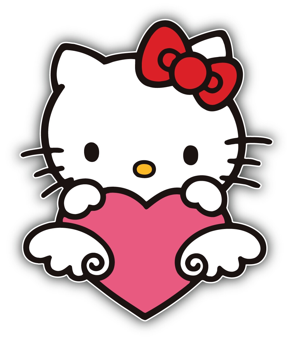 Hello Kitty Heart Cartoon Sticker Bumper Decal SIZES EBay Hello Kitty Heart Cartoon Sticker Bumper Decal SIZES EBay