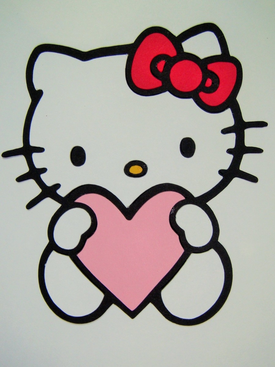 Hello Kitty With Heart Die Cut Paper Scrapbook Embellishment EBay Hello Kitty With Heart Die Cut Paper Scrapbook Embellishment EBay
