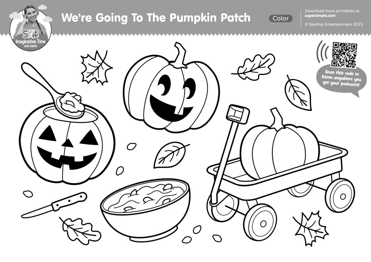 Imagination Time We re Going To The Pumpkin Patch Coloring Page Super Simple Imagination Time We re Going To The Pumpkin Patch Coloring Page Super Simple
