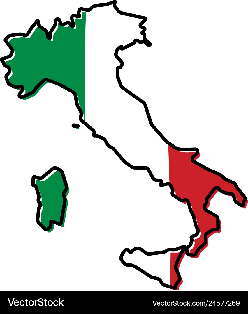 outline of map of italy