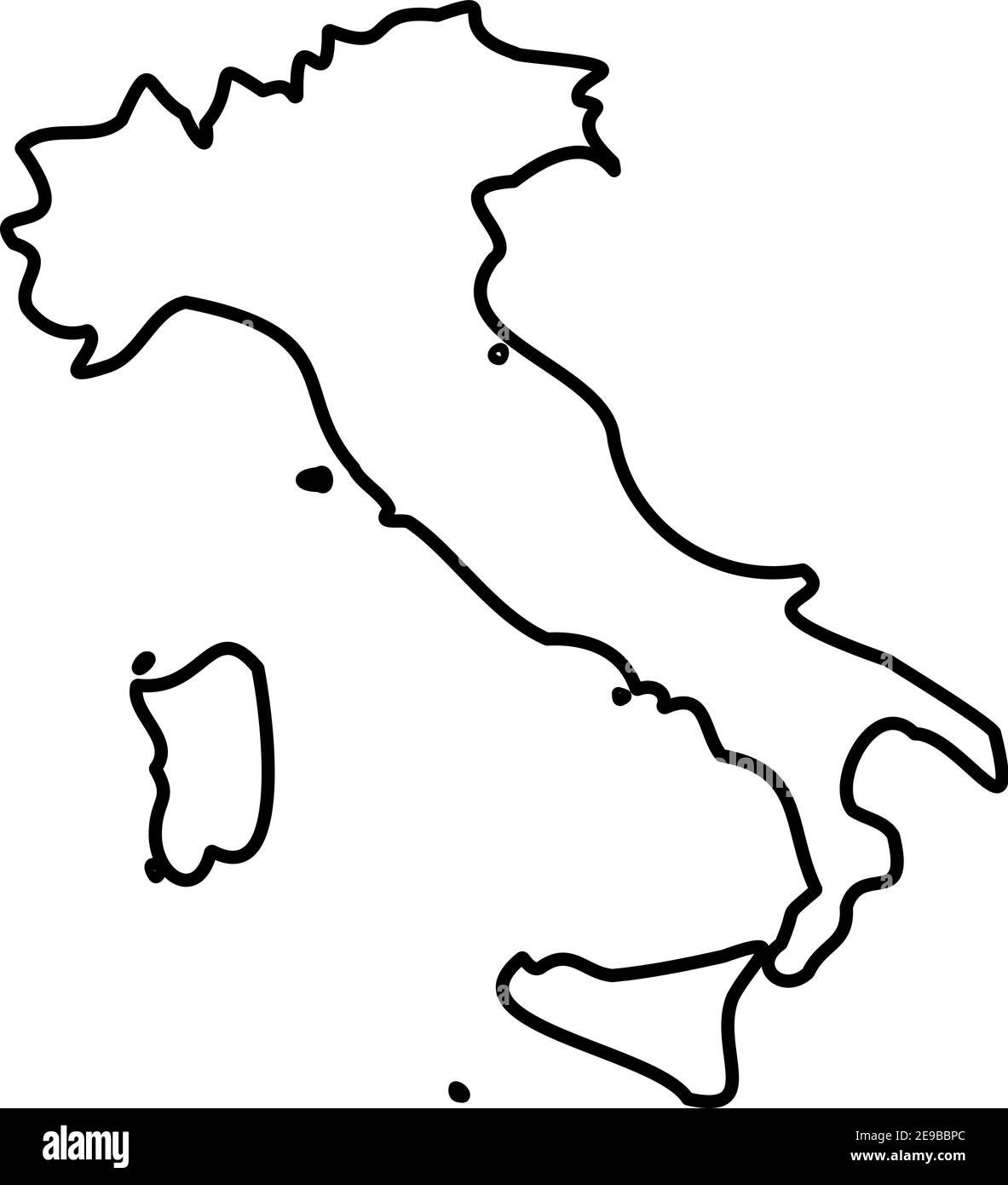 Italy Solid Black Outline Border Map Of Country Area Simple Flat Vector Illustration Stock Vector Image Art Alamy