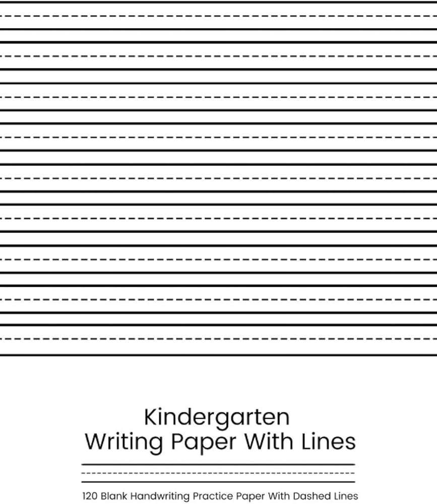 Kindergarten Writing Paper With Lines 120 Blank Handwriting Practice Paper With Dashed Lines White And Grey