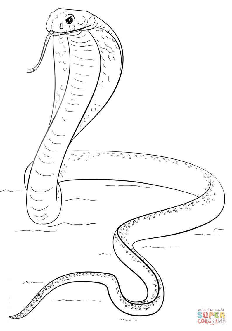 King Cobra Coloring Page Free Printable