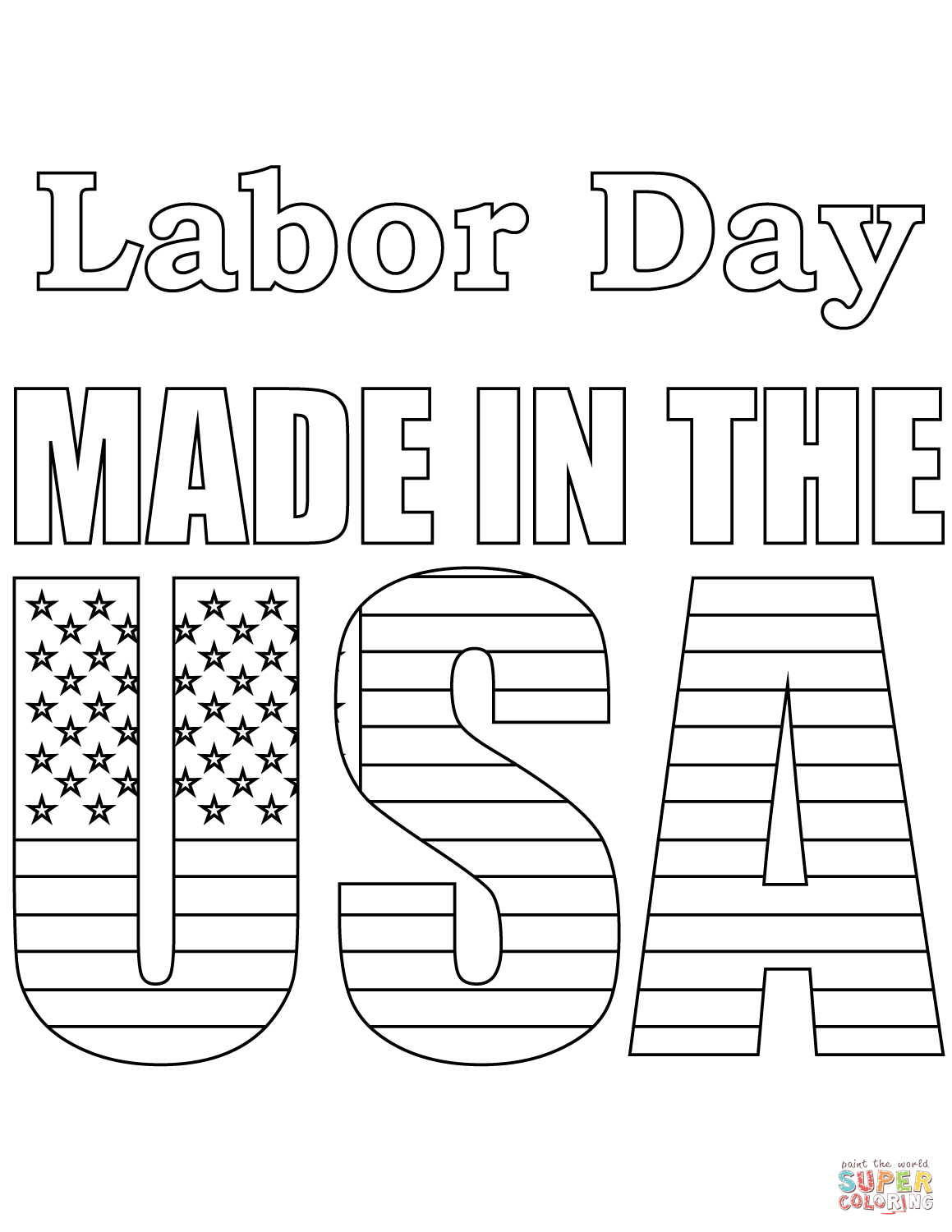 Labor Day Made In The USA Coloring Page Free Printable Labor Day Made In The USA Coloring Page Free Printable