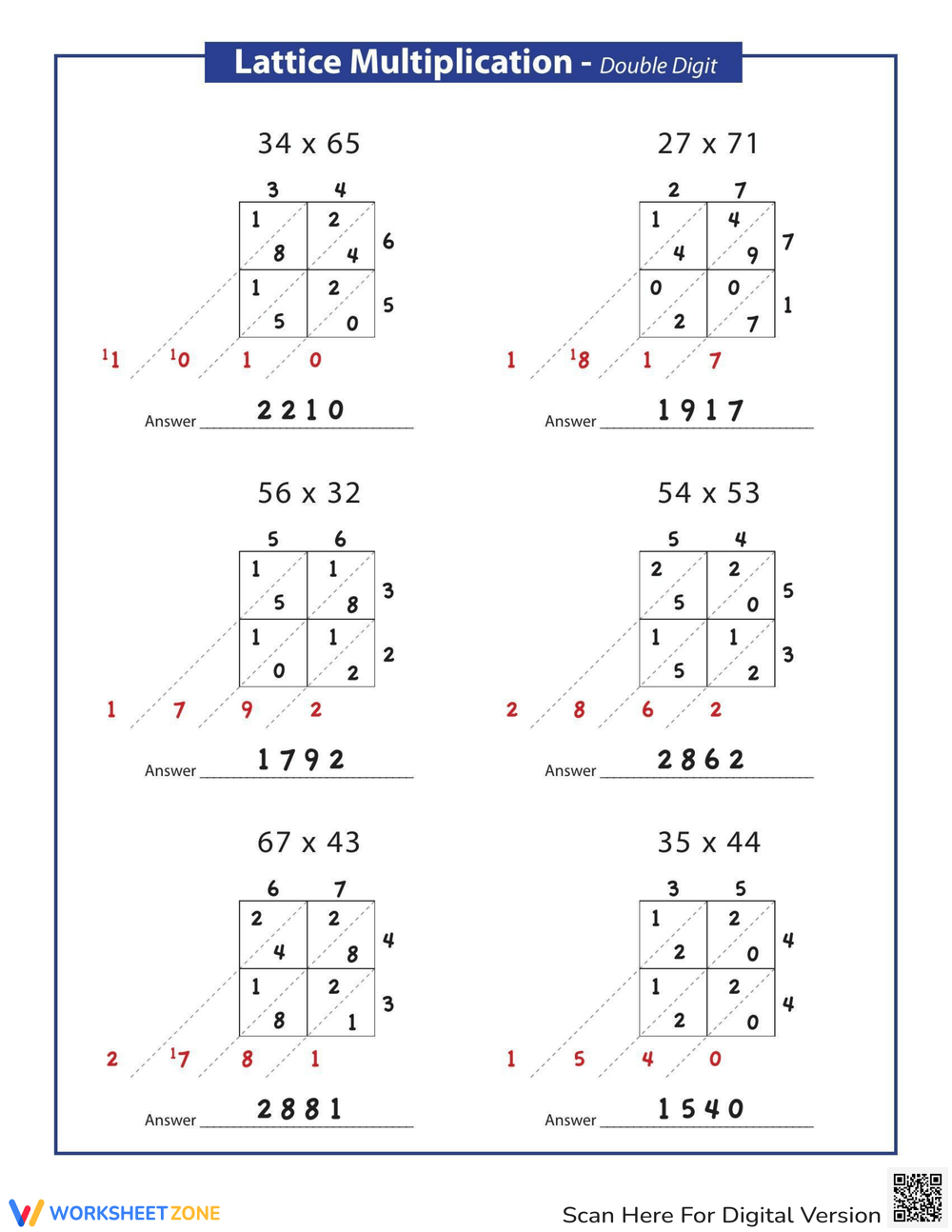 Lattice Method Of Multiplication Worksheet Worksheets Library Lattice Method Of Multiplication Worksheet Worksheets Library