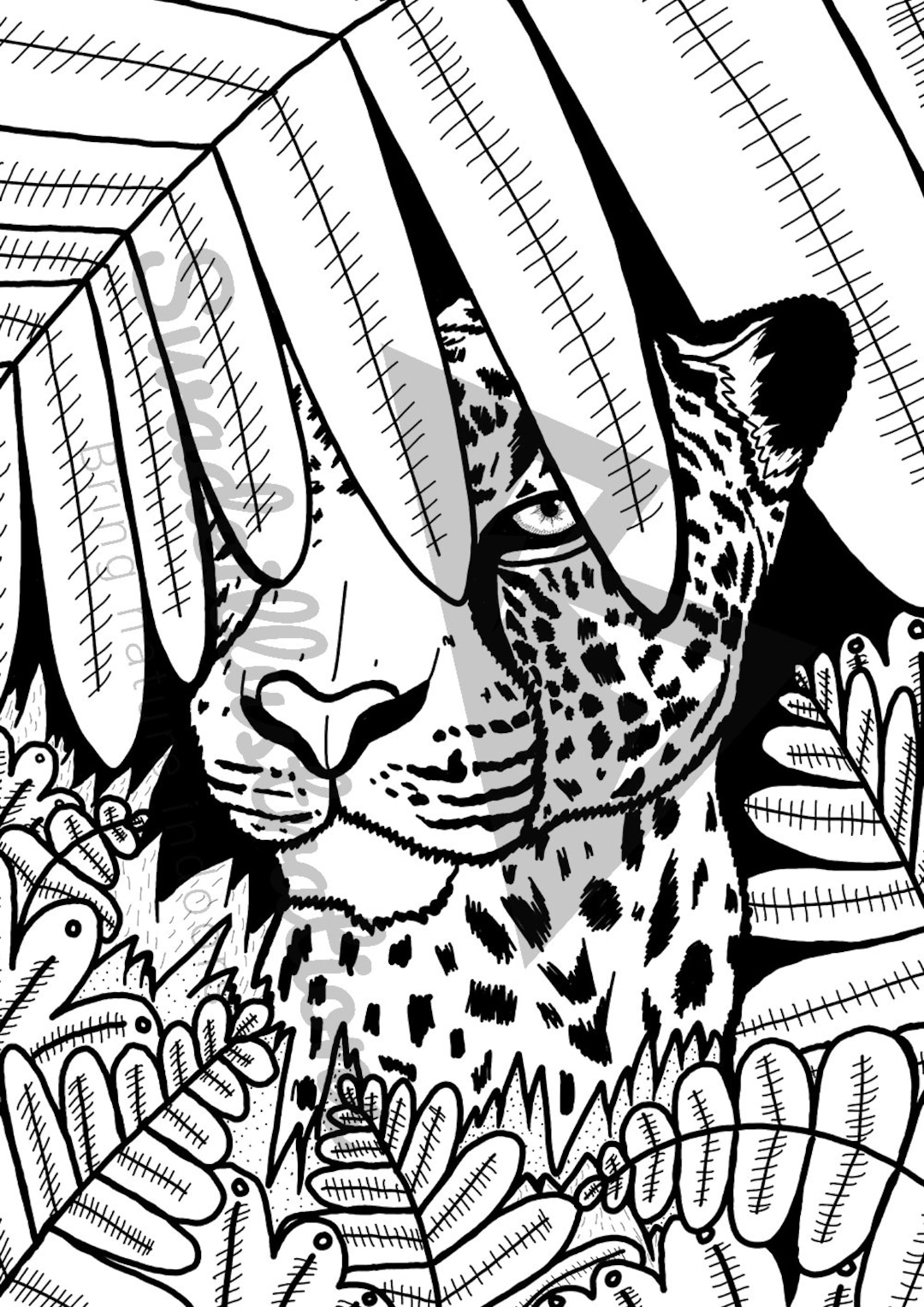 coloring pages of a leopard