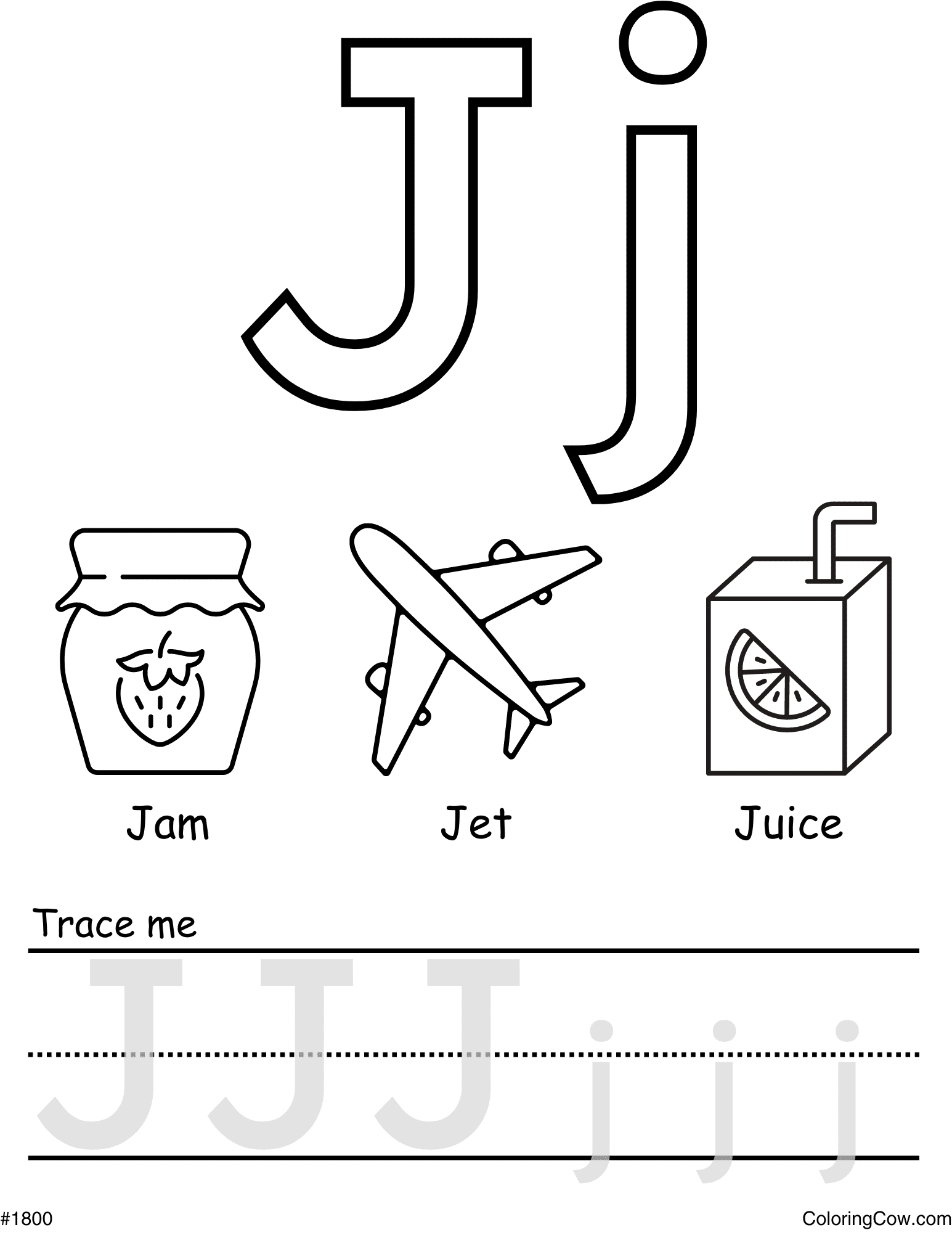 letter j coloring sheet