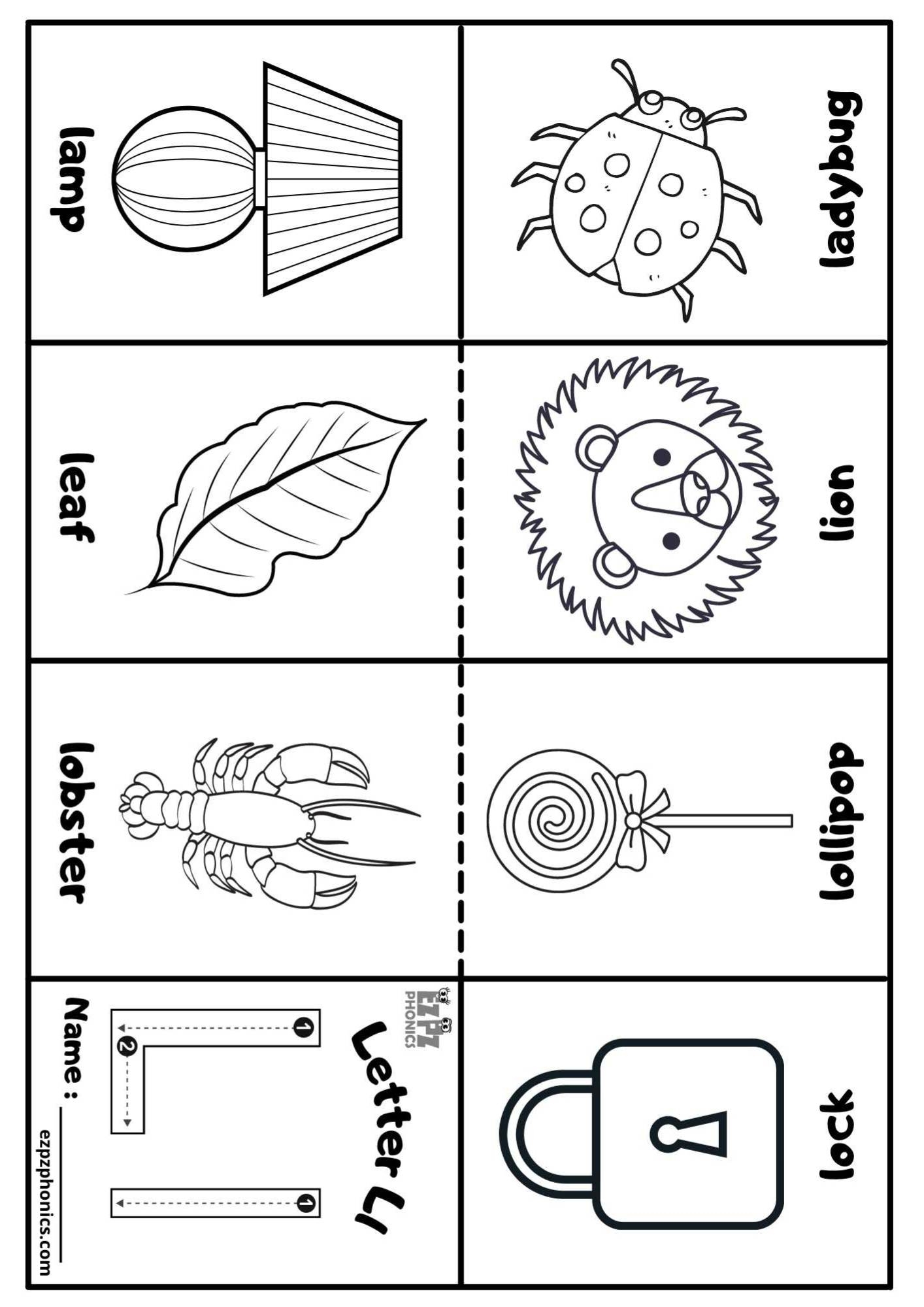 Letter L Mini Coloring Book Free Printable PDF Ezpzphonics Letter L Mini Coloring Book Free Printable PDF Ezpzphonics
