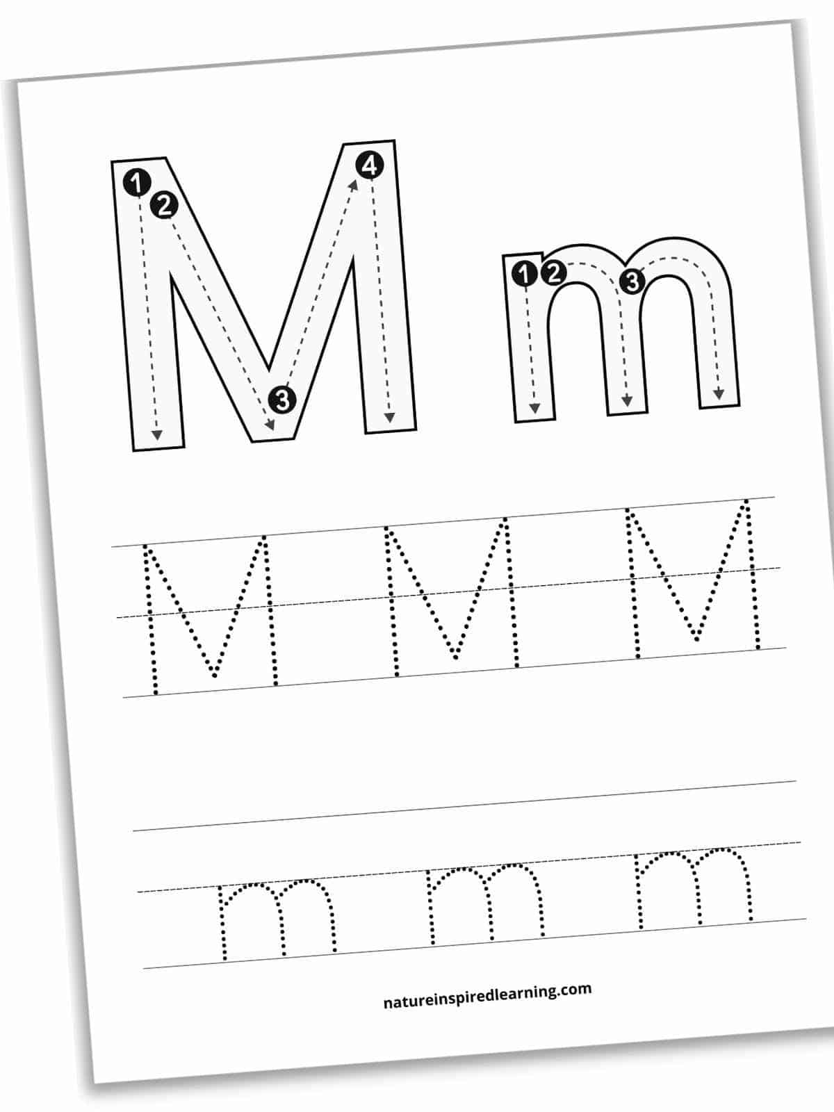 Letter M Tracing Worksheets Free Nature Inspired Learning Letter M Tracing Worksheets Free Nature Inspired Learning
