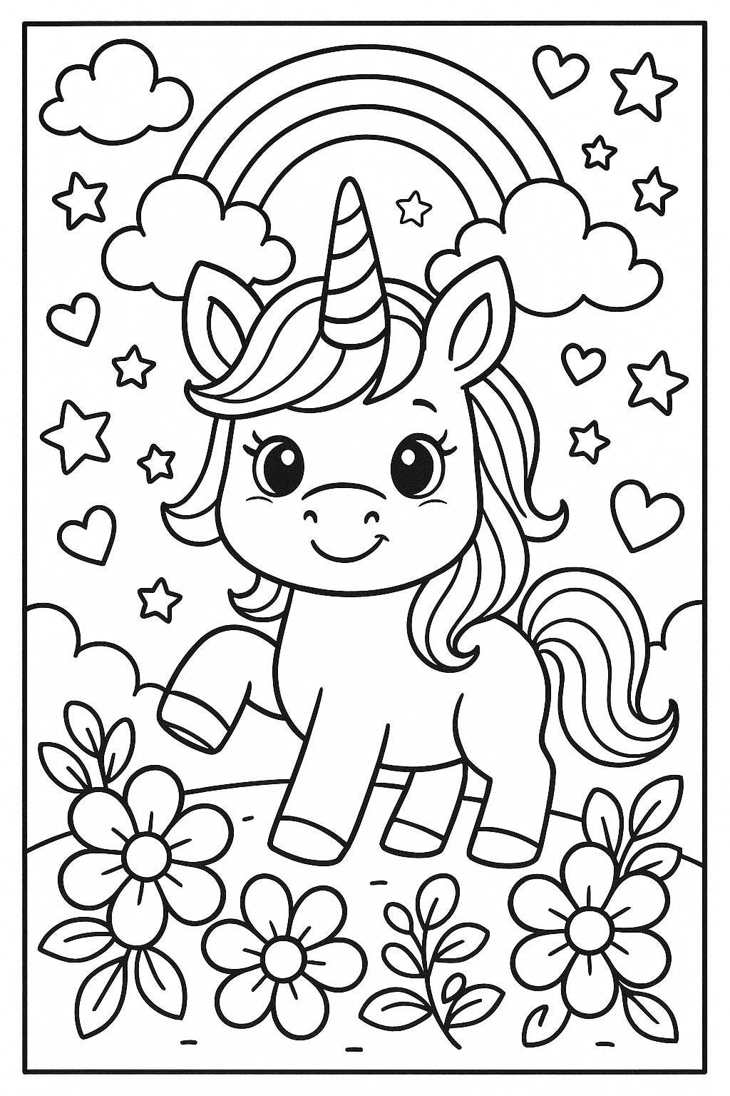 Magical Unicorn Coloring Page Rainbow Activity For Kids instant Download Etsy Magical Unicorn Coloring Page Rainbow Activity For Kids instant Download Etsy