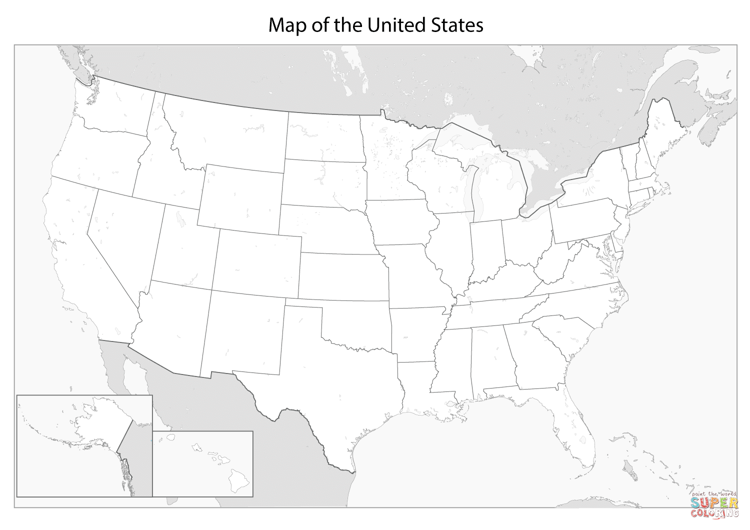 Map Of The United States Of America Coloring Page Free Printable Map Of The United States Of America Coloring Page Free Printable