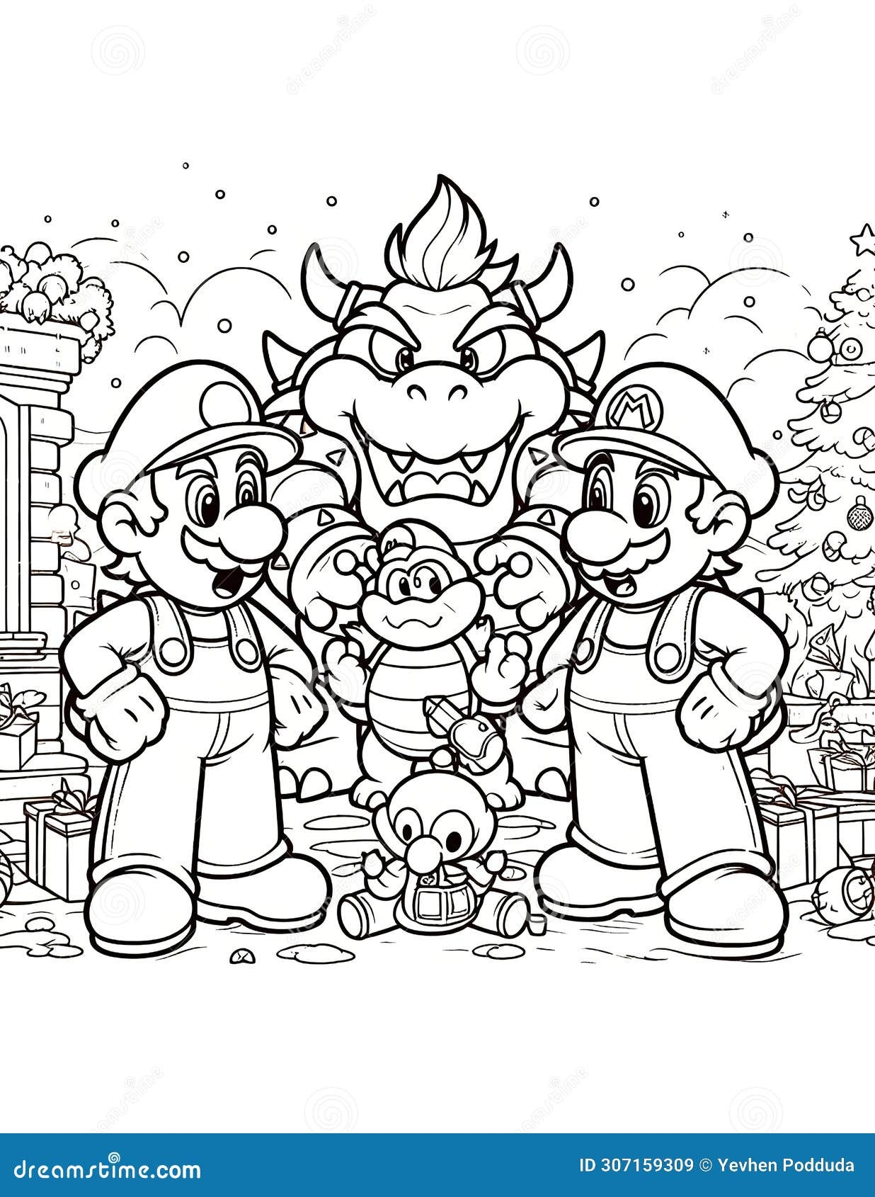 Mario And Luigi s Brave Encounter Coloring Page Adventure Stock Illustration Illustration Of 39aph39 Children 307159309