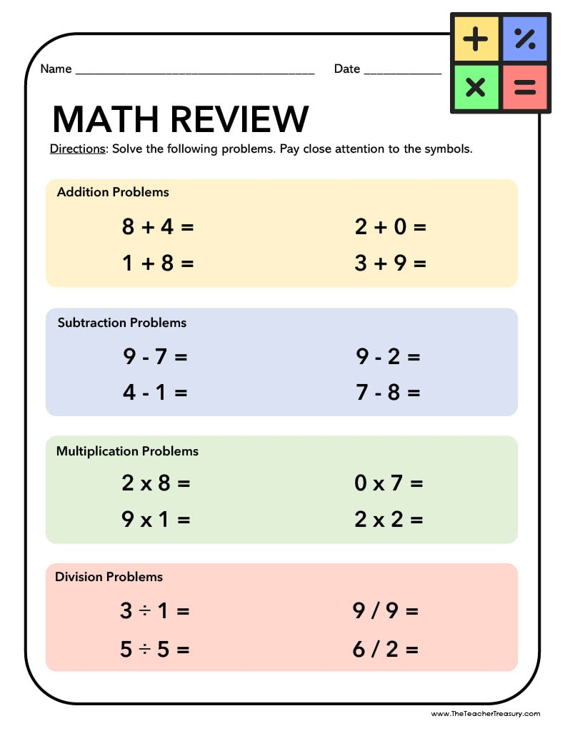 multiplication addition subtraction division
