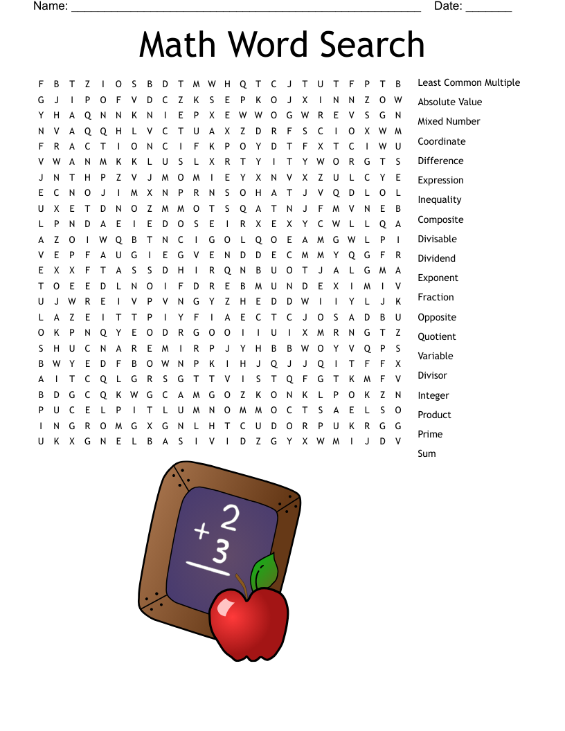 math term word search math term word search
