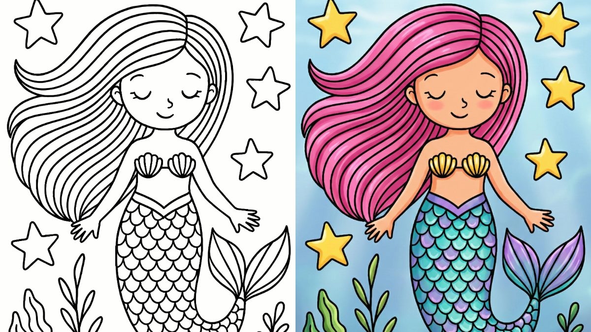 Mermaid Coloring Pages 60 Free Printable PDFs Mermaid Coloring Pages 60 Free Printable PDFs