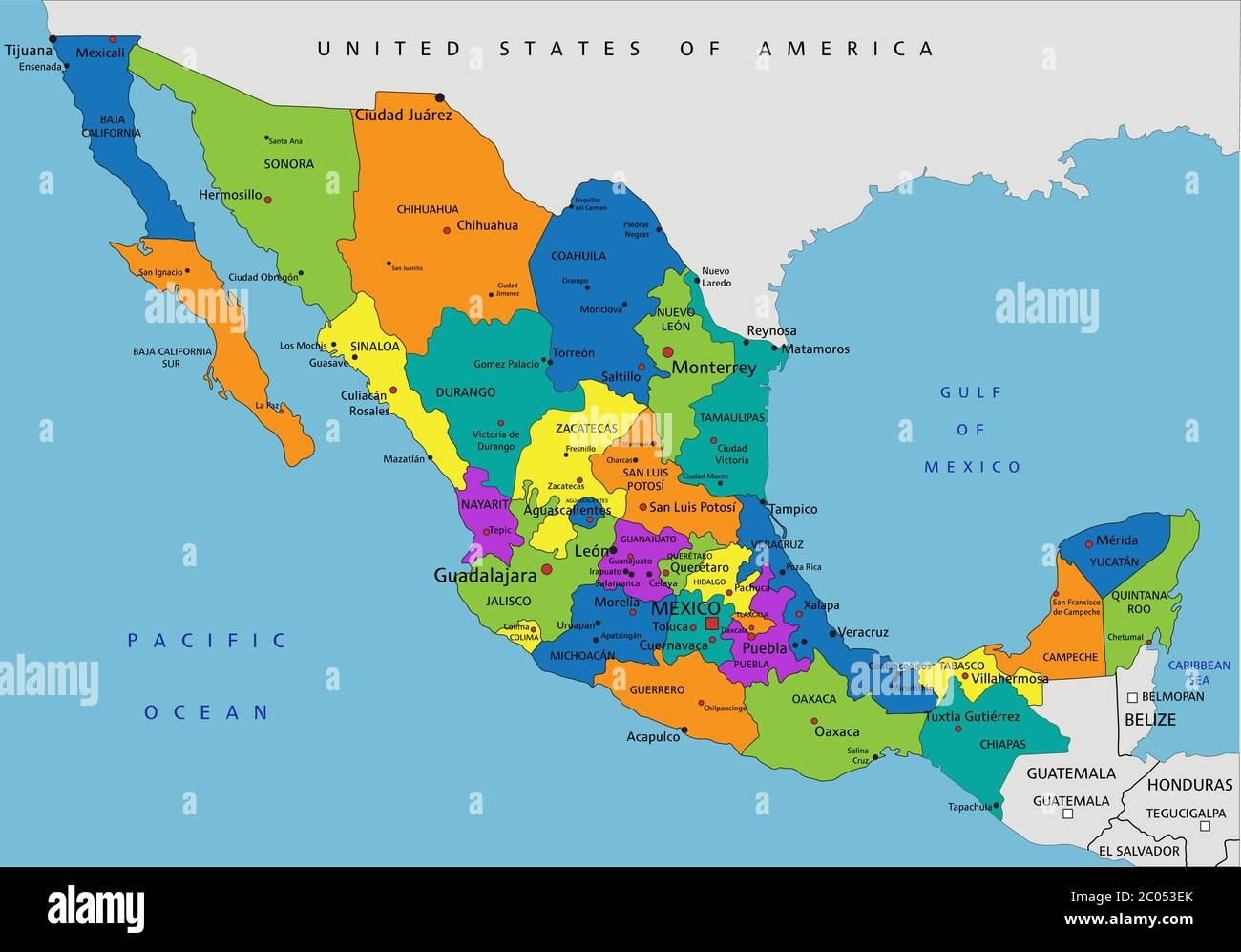 Mexico Map Illustration Hi res Stock Photography And Images Alamy