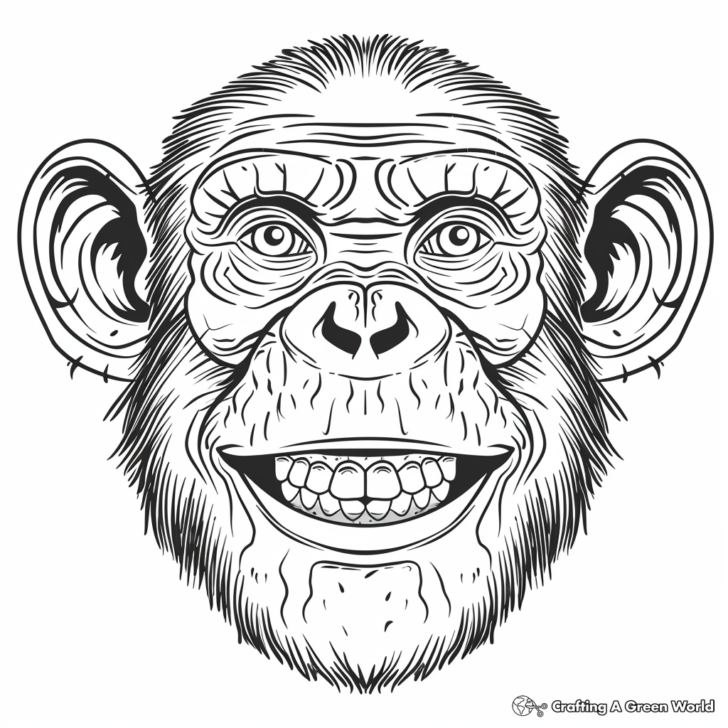 monkey colouring in pages