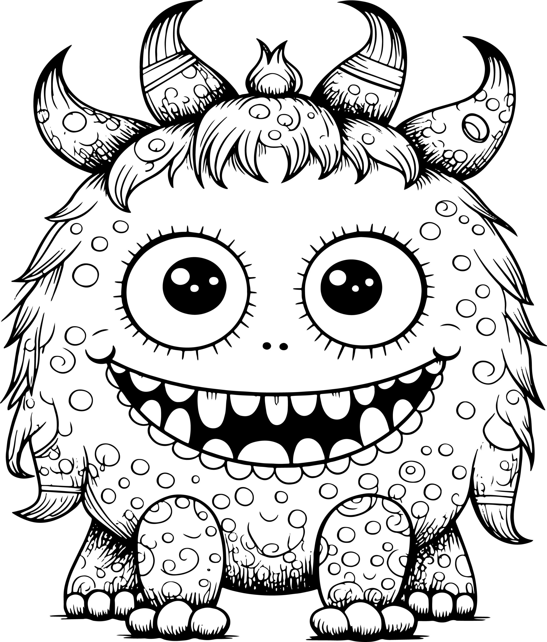 monster colouring in pages