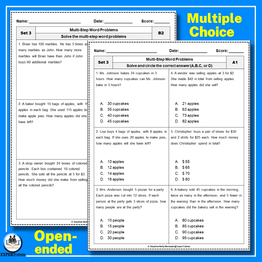Multi Step Word Problems Worksheets Addition Subtraction Multiplication And Division Word Problems SET 3 Classful Multi Step Word Problems Worksheets Addition Subtraction Multiplication And Division Word Problems SET 3 Classful
