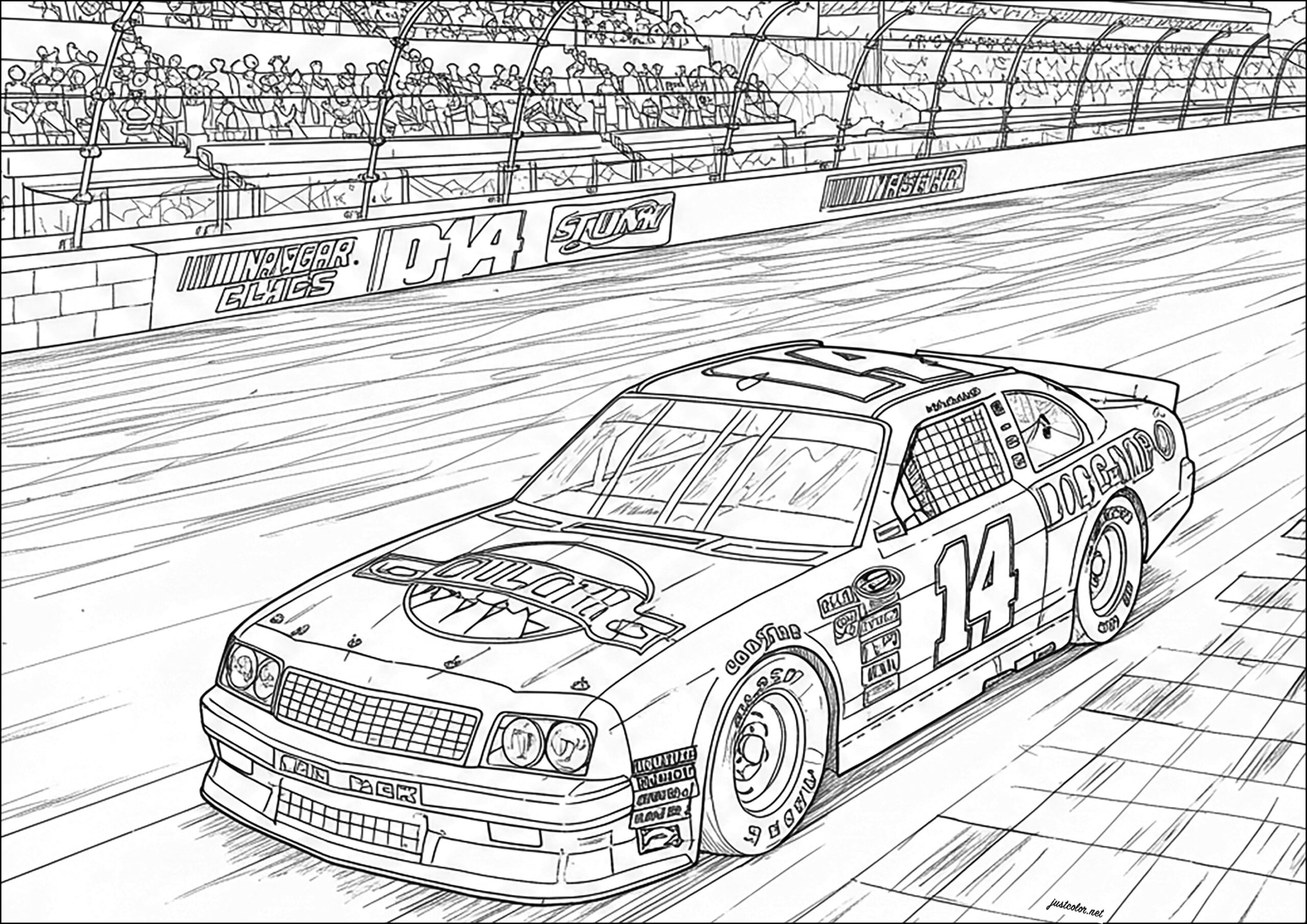 Nascar Car At Full Speed Nascar Coloring Pages