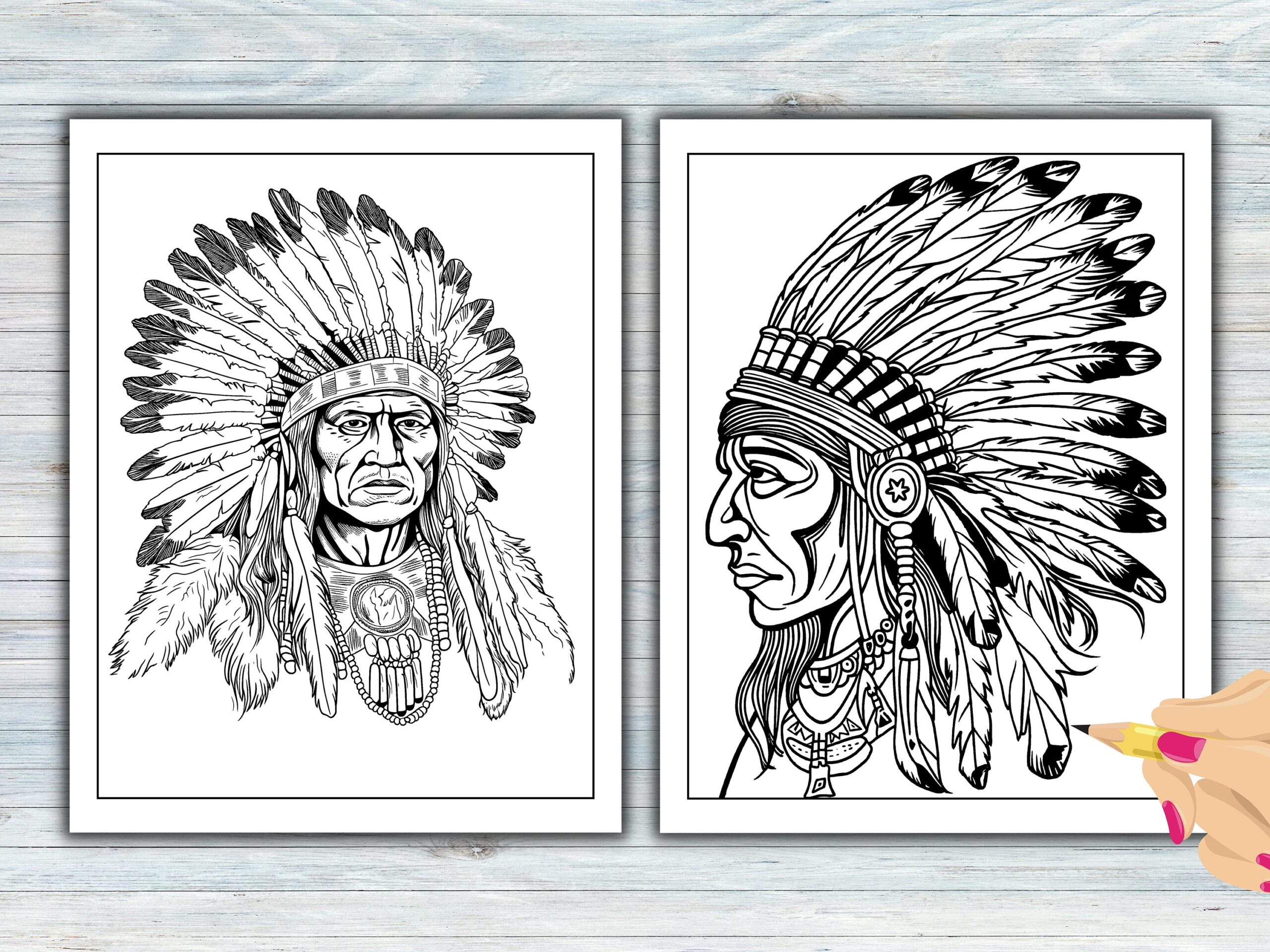 native indian coloring pages