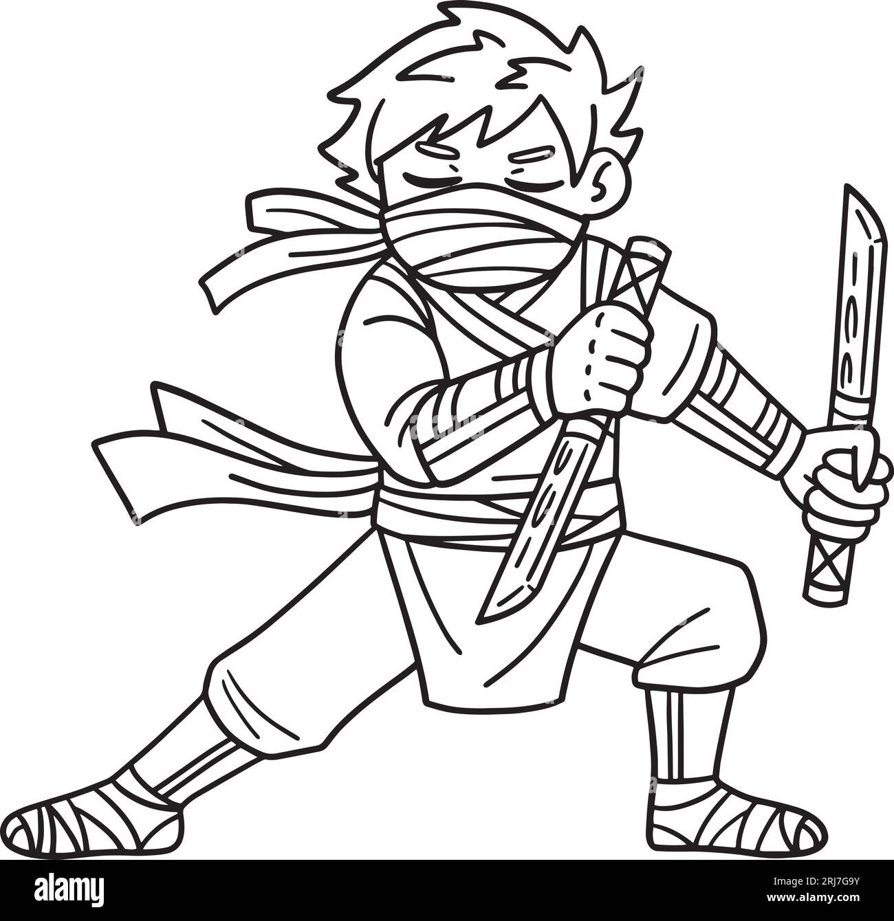 Ninja With Ninjato Isolated Coloring Page For Kids Stock Vector Image Art Alamy Ninja With Ninjato Isolated Coloring Page For Kids Stock Vector Image Art Alamy
