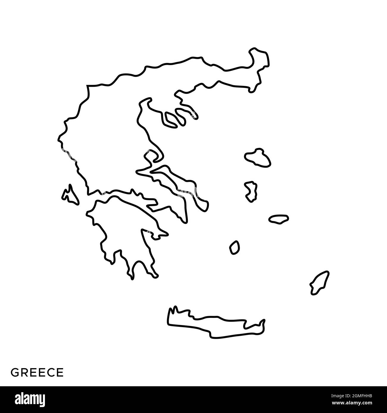 Outline Map Country Greece Black And White Stock Photos Images Alamy