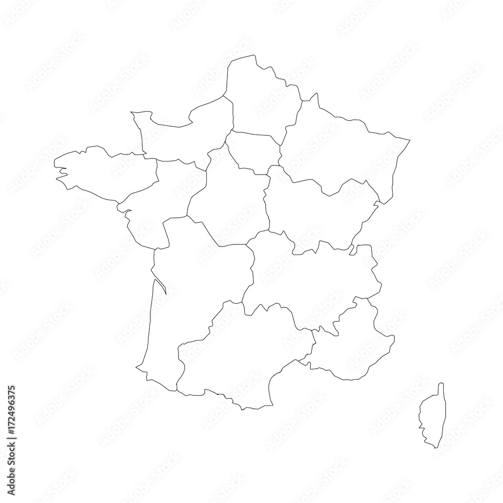 Outline Map Of France Divided Into 13 Administrative Metropolitan Regions Since 2016 Four Shades Of Green Vector Illustration Stock Vector Adobe Stock Outline Map Of France Divided Into 13 Administrative Metropolitan Regions Since 2016 Four Shades Of Green Vector Illustration Stock Vector Adobe Stock