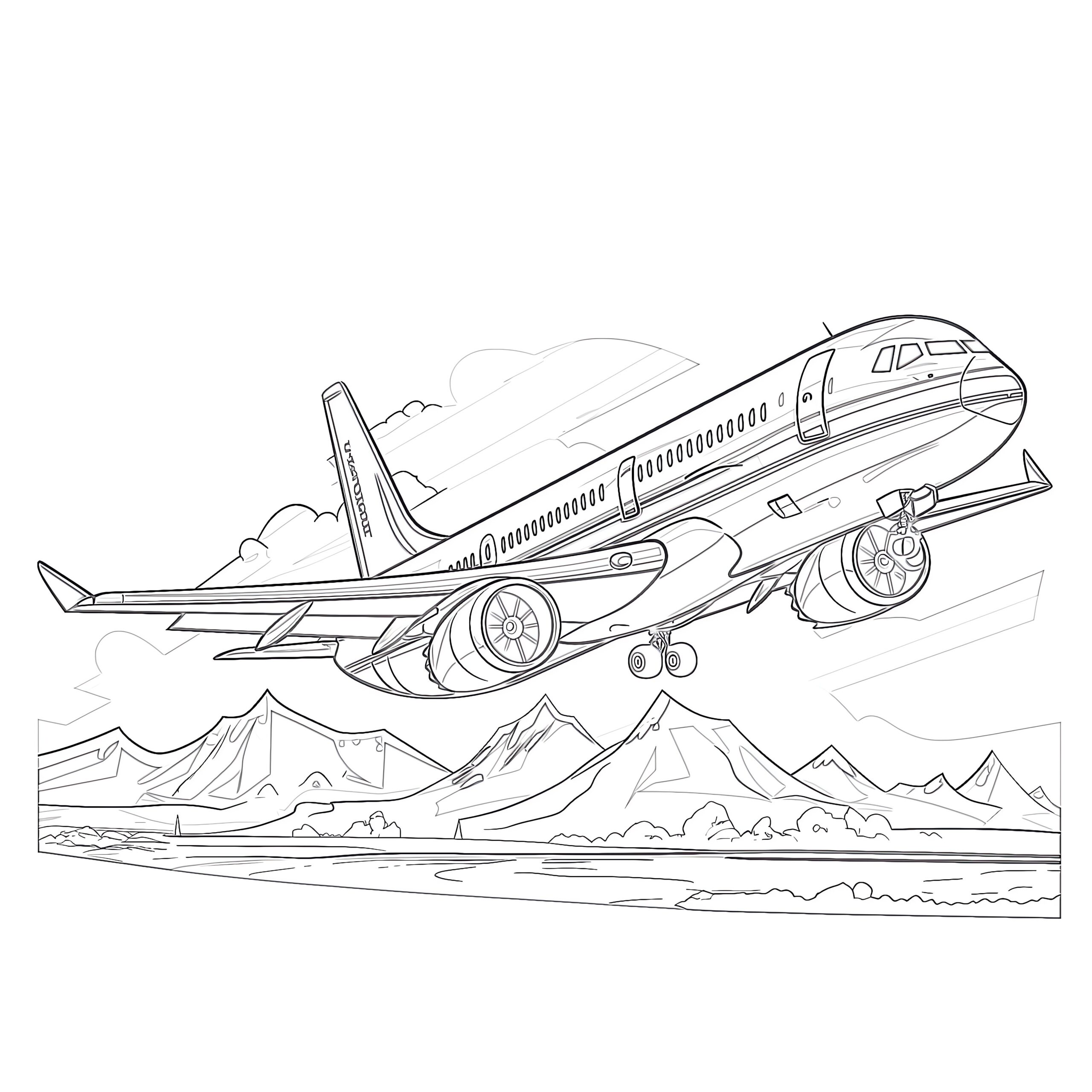 coloring page of an airplane