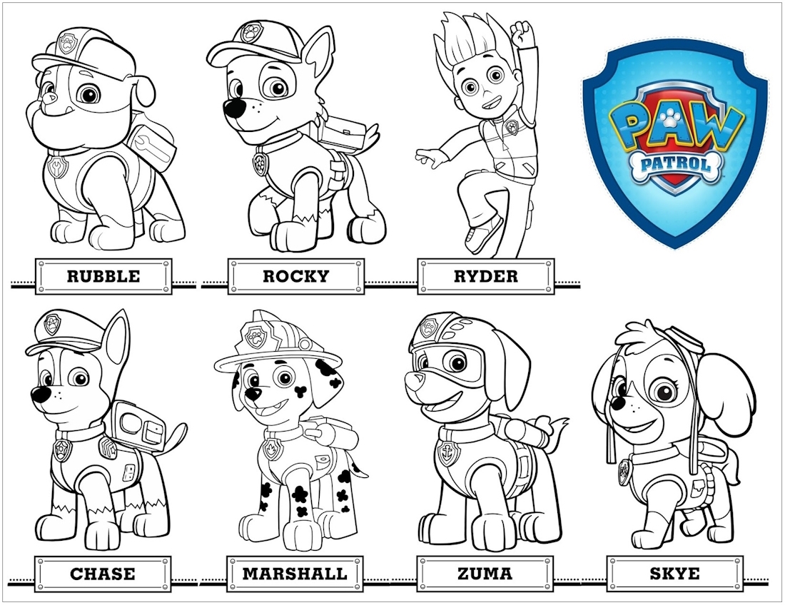 Paw Patrol Coloring Pages All Your Favorite Pups Books To Draw