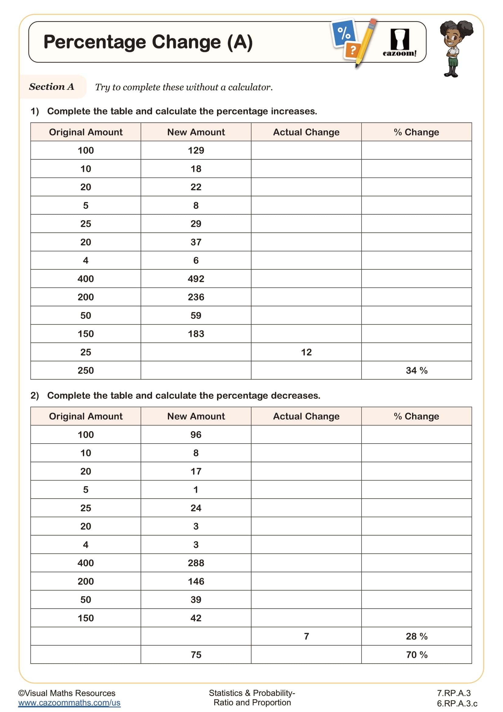 Percentage Change A Worksheet Fun And Engaging 6th Grade And 7th Grade Statistics Probability Worksheet Percentage Change A Worksheet Fun And Engaging 6th Grade And 7th Grade Statistics Probability Worksheet